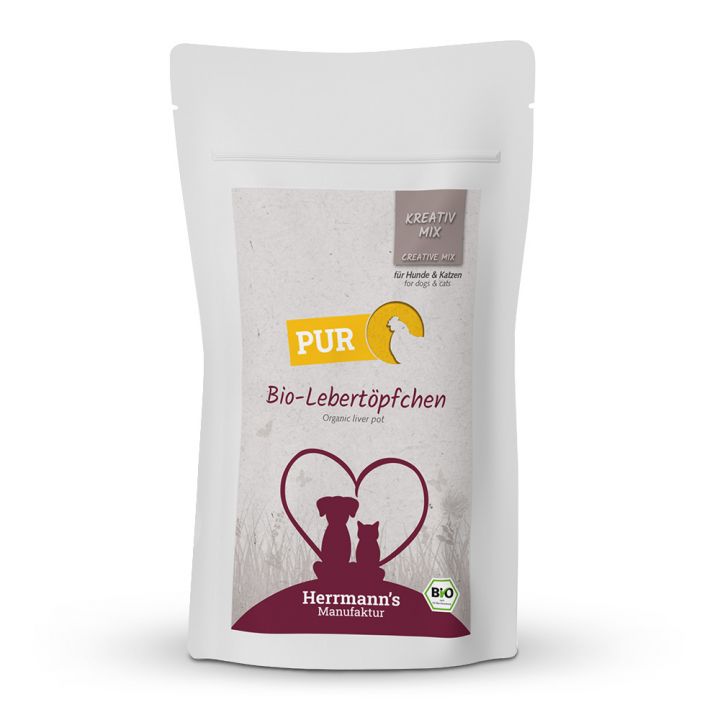 petspremium Herrmann's Bio Lebertöpfchen Kreativ-Mix Ergänzung Nassfutter 40 x 100 g