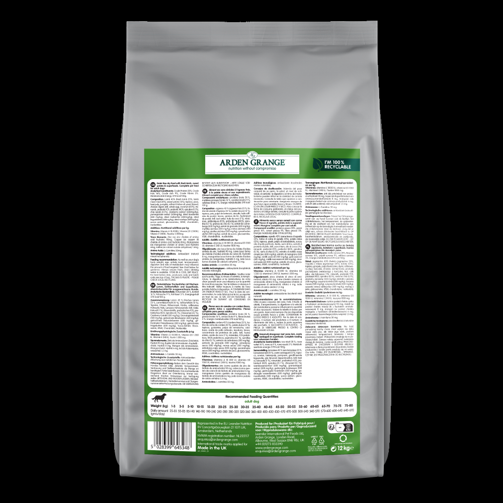 petspremium Arden Grange Adult Lamm & Superfood Grainfree Trockenfutter 12 kg Blitzverkäufe