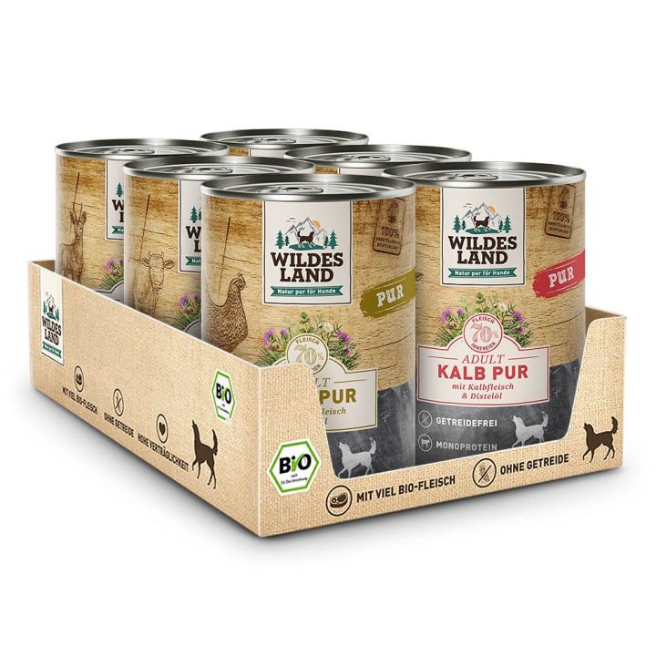 petspremium Wildes Land Nassfutter Mixpaket groß PUR Adult Nassfutter 6 x 400 g