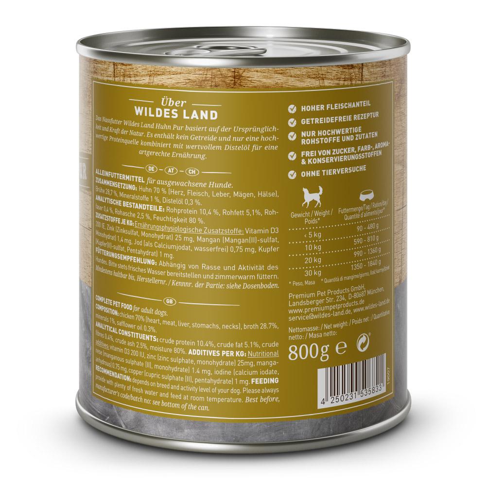 petspremium Wildes Land Huhn mit Distelöl PUR Adult Nassfutter 6 x 800 g Top Angebot