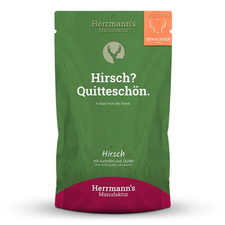 petspremium Herrmann's Hirsch mit Kartoffel und Quitte Selection Adult Nassfutter 30 x 150 g