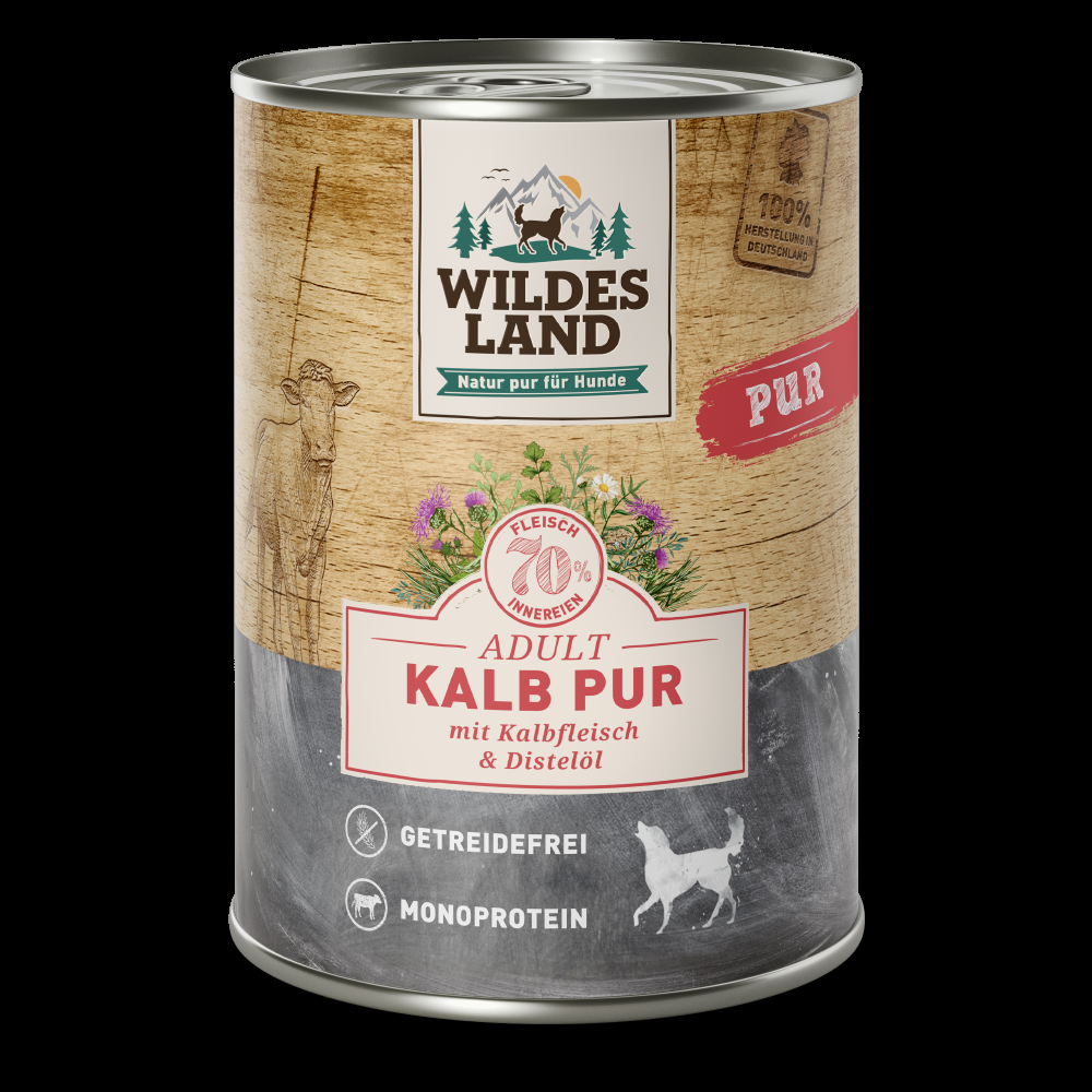 petspremium Wildes Land Kalb mit Distelöl PUR Adult Nassfutter 6 x 400 g Tägliche Deals