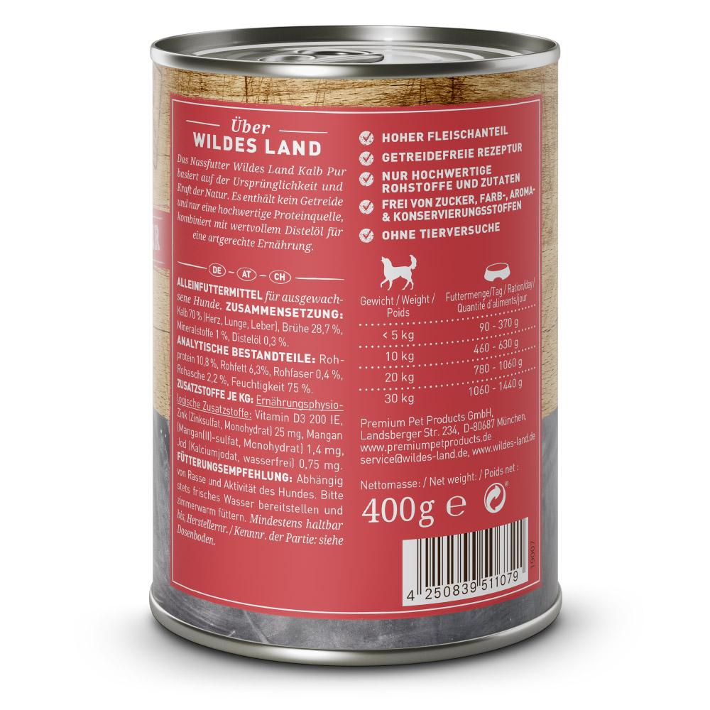petspremium Wildes Land Kalb mit Distelöl PUR Adult Nassfutter 6 x 400 g Tägliche Deals