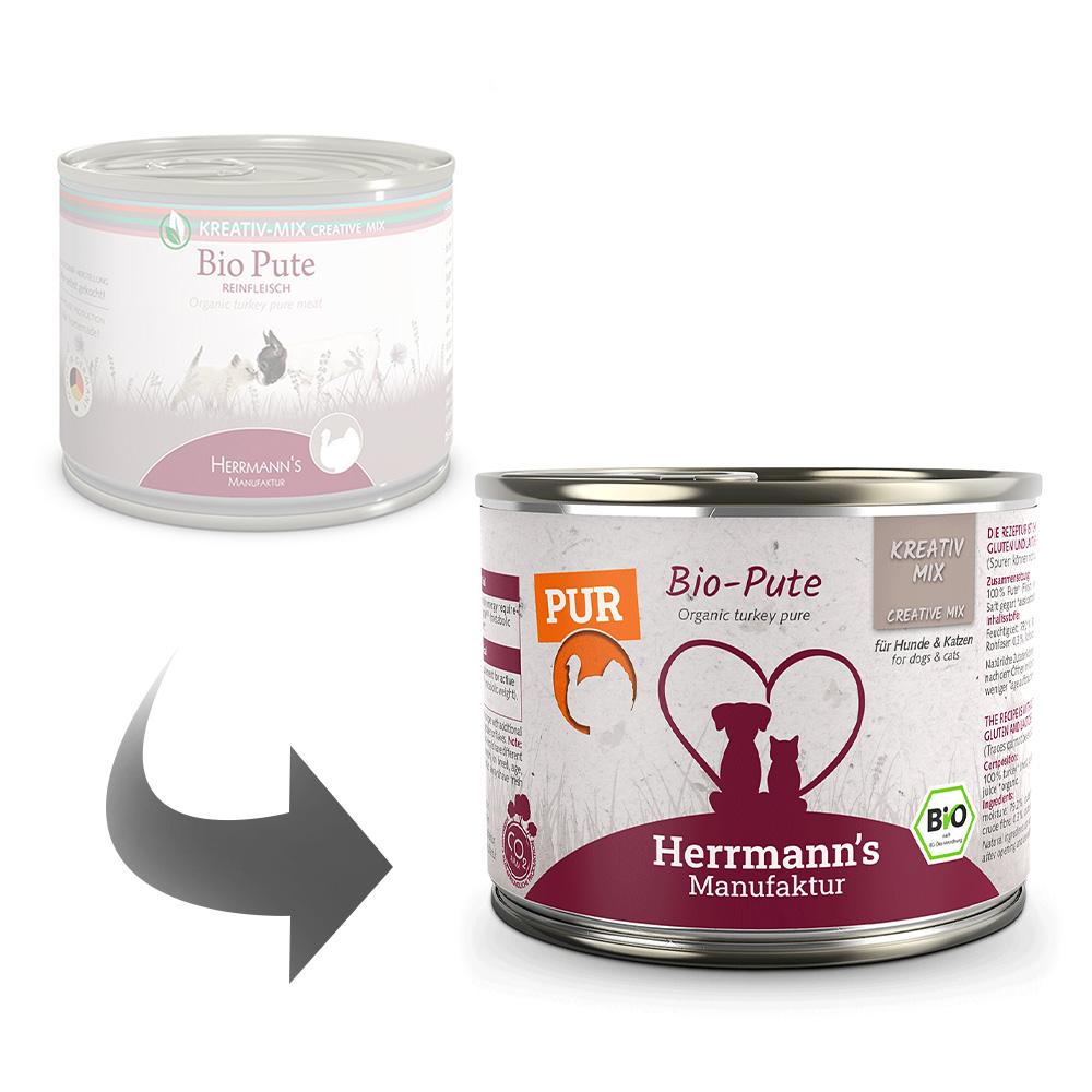 petspremium Herrmann's Bio Pute Reinfleisch Kreativ-Mix Ergänzung Nassfutter 24 x 200 g Discount Store für neue Produkte