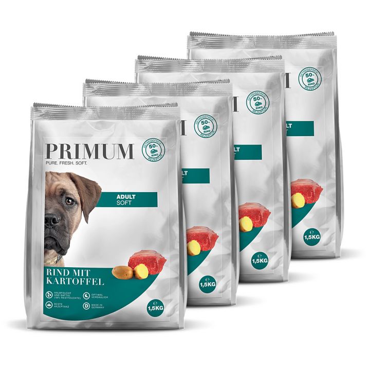 petspremium Primum Rind mit Kartoffel Soft Trockenfutter 4 x 1 5 kg Clearance-Verkauf