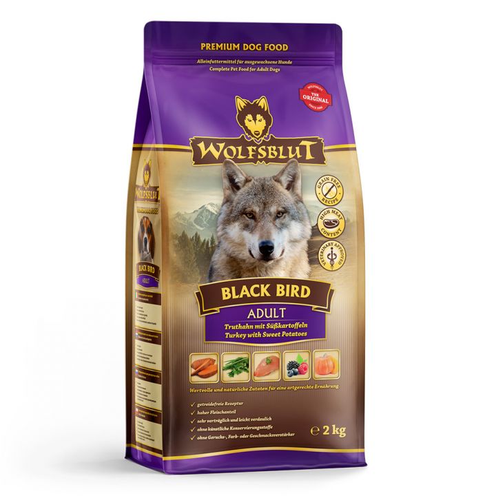 petspremium Wolfsblut Black Bird - Truthahn und Süßkartoffel Adult Trockenfutter 3 x 2 kg