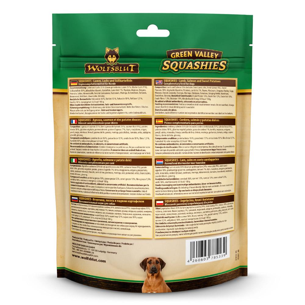 petspremium Wolfsblut Green Valley - Lamm und Lachs & Süßkartoffel Squashies Snack 300 g Black Friday Preise