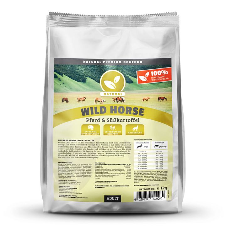 petspremium Natural Wild Horse mit Pferd Trockenfutter 1 kg Rabatte dieses Monats