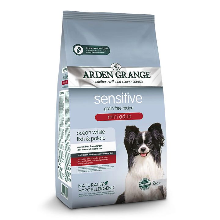 petspremium Arden Grange Mini Adult mit frischem ozeanischem Weißfisch & Kartoffel getreidefrei Sensitive Trockenfutter 2 kg