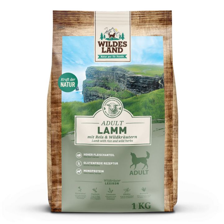 petspremium Wildes Land Lamm mit Reis und Wildkräutern Classic Adult Trockenfutter 4 x 1 kg