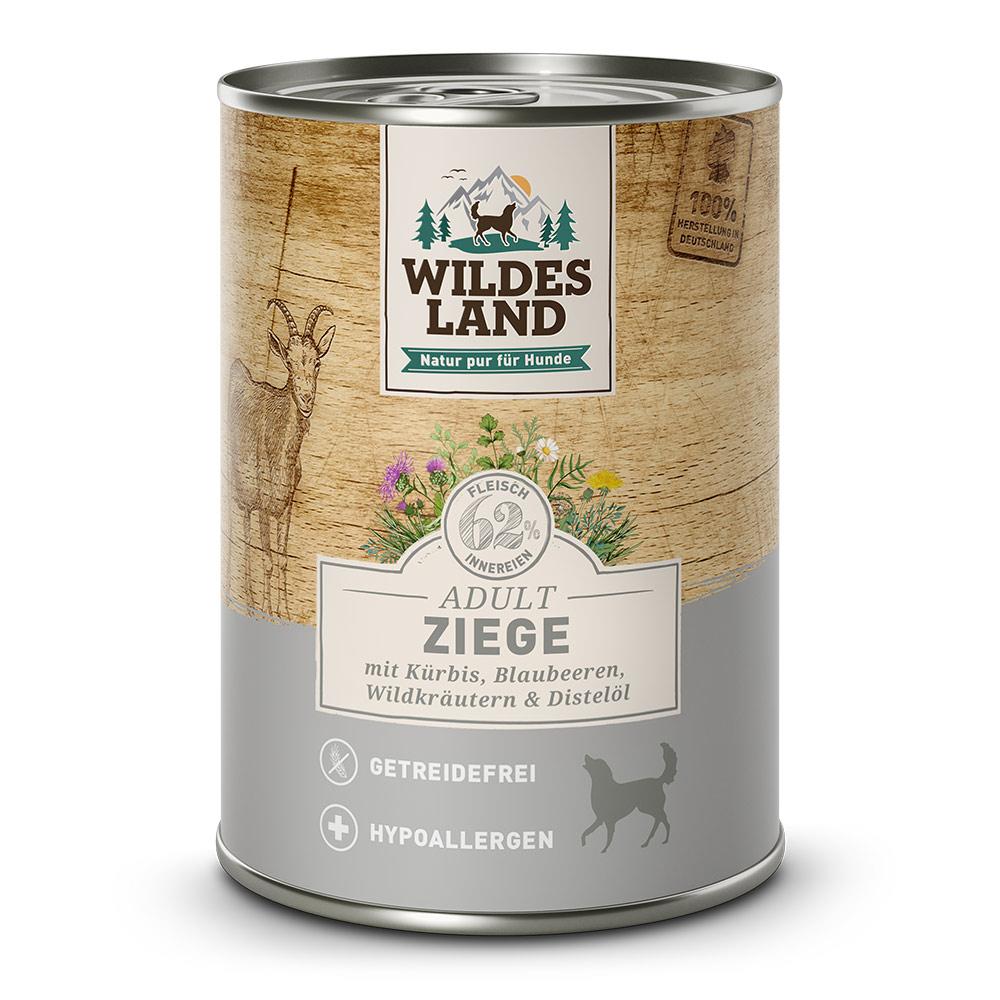 petspremium Wildes Land Ziege mit Kürbis Blaubeeren Wildkräutern und Distelöl Classic Adult Nassfutter 6 x 400 g Sonderangebot