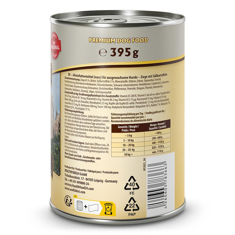 petspremium Wolfsblut Grey Peak - Ziege mit Süßkartoffeln Adult Nassfutter 6 x 395 g Versandkostenfrei