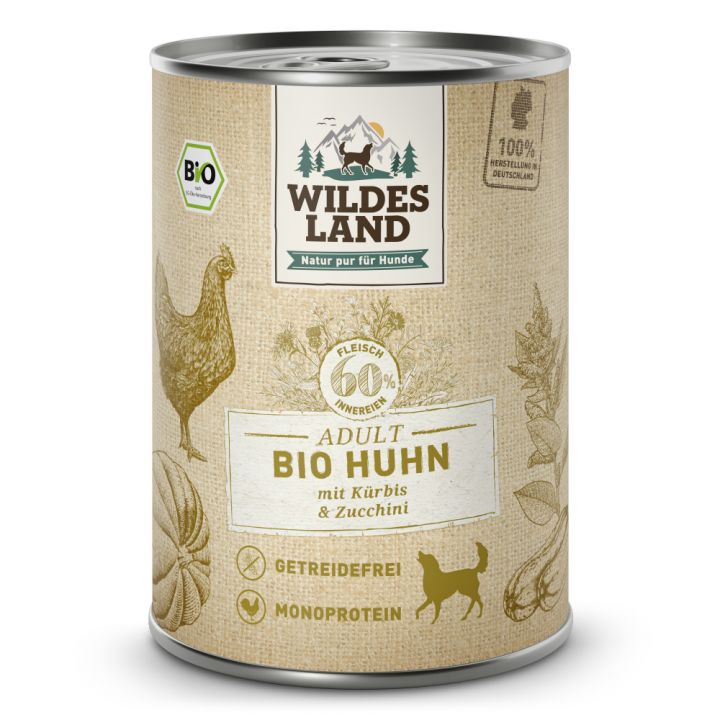 petspremium Wildes Land Huhn mit Kürbis & Zucchini BIO Adult Nassfutter 6 x 400 g