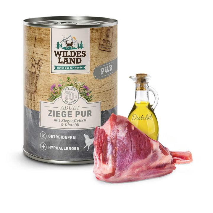 petspremium Wildes Land Ziege mit Distelöl PUR Adult Nassfutter 6 x 400 g