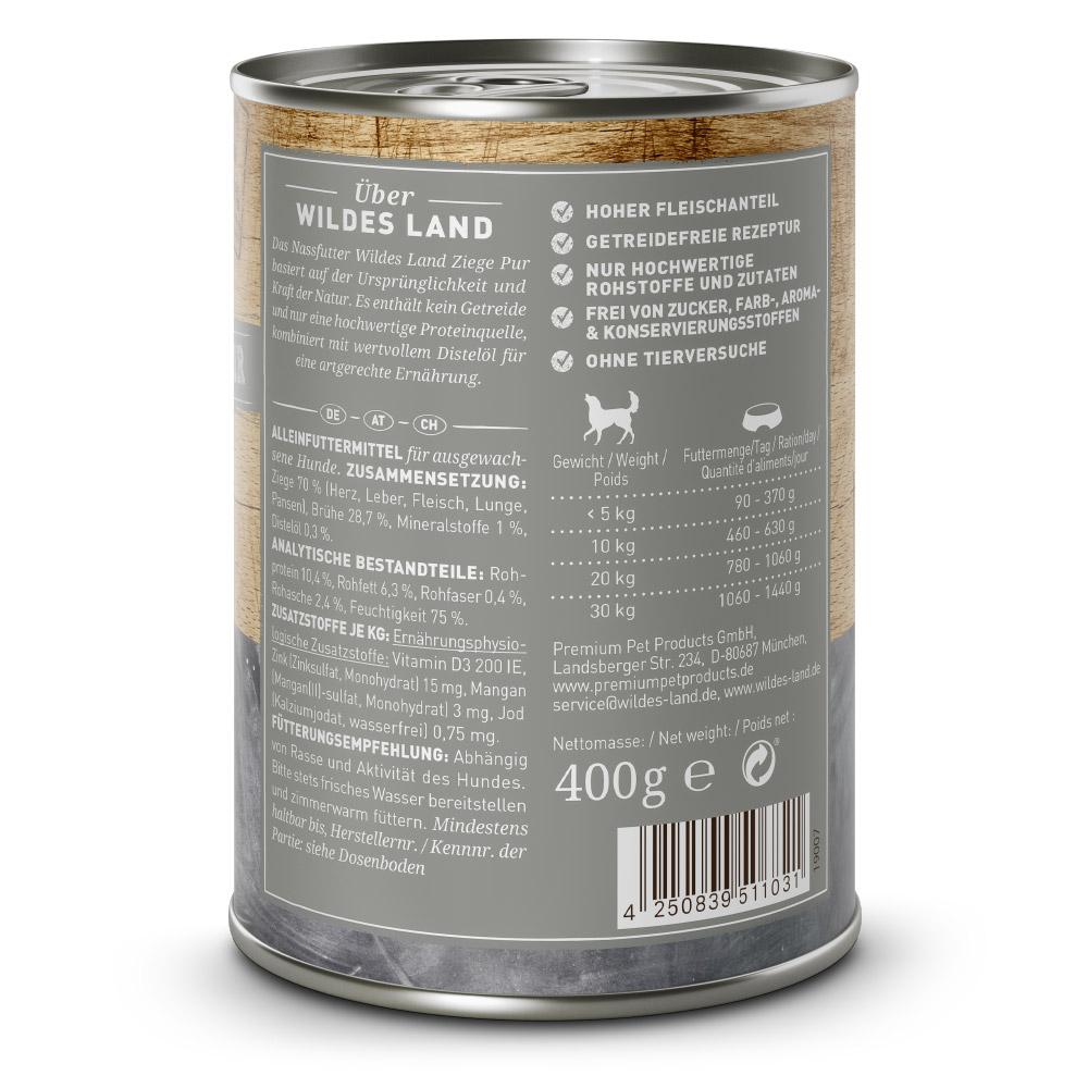 petspremium Wildes Land Ziege mit Distelöl PUR Adult Nassfutter 6 x 400 g Exklusivangebot