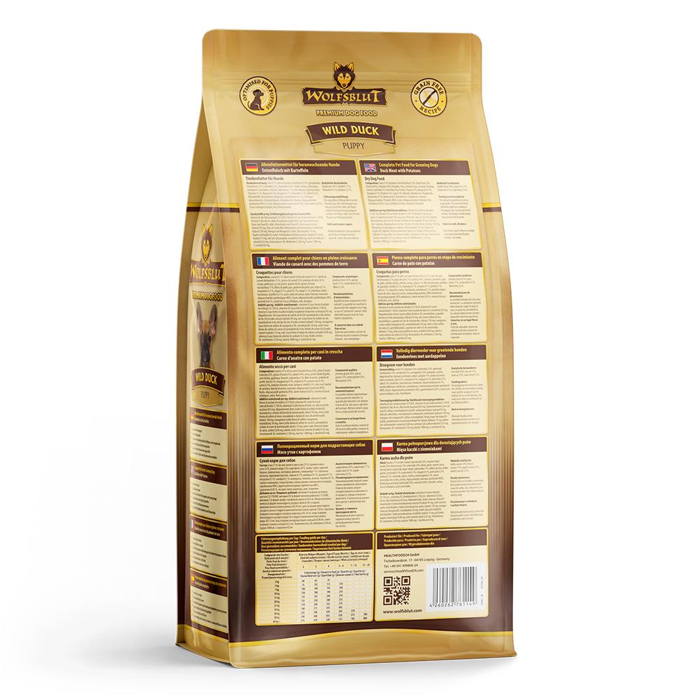 petspremium Wolfsblut Wild Duck - Ente und Kartoffel Puppy Trockenfutter 3 x 2 kg Muttertagsangebot