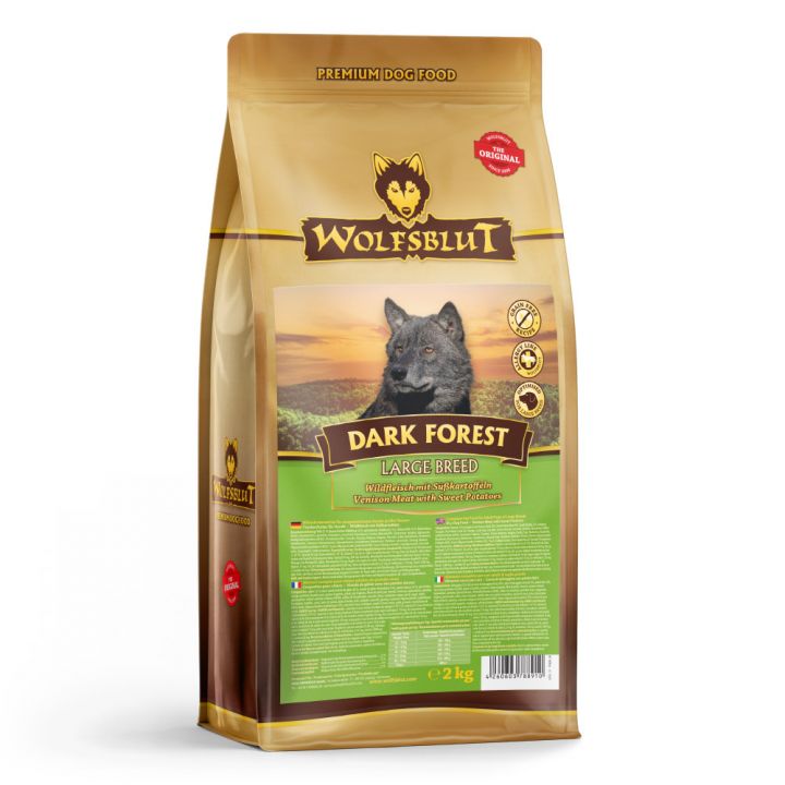 petspremium Wolfsblut Dark Forest - Wild und Süßkartoffel Large Breed Trockenfutter 2 kg