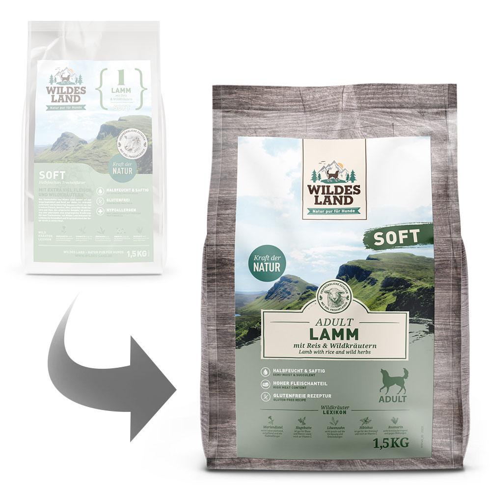 petspremium Wildes Land Lamm mit Reis und Wildkräutern Soft Adult Trockenfutter 1 5 kg Kauf eins, bekomm eins gratis