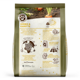 petspremium Wildes Land PAWPRINT VEGGIE Kürbis & Karotte mit frischem Gemüse & Wildkräutern Adult Trockenfutter 5 x 1 kg Letzte 3 Tage