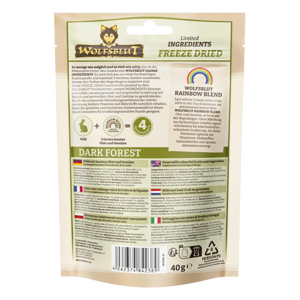 petspremium Wolfsblut Limited INGREDIENTS Dark Forest 40 g JETZT KAUFEN