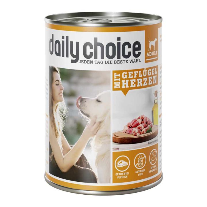 petspremium daily choice mit Geflügelherzen Nassfutter 24 x 400 g