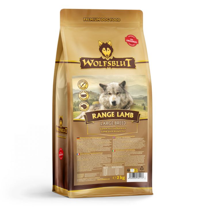 petspremium Wolfsblut Range Lamb - Lamm und Vollkornreis Large Breed Trockenfutter 2 kg
