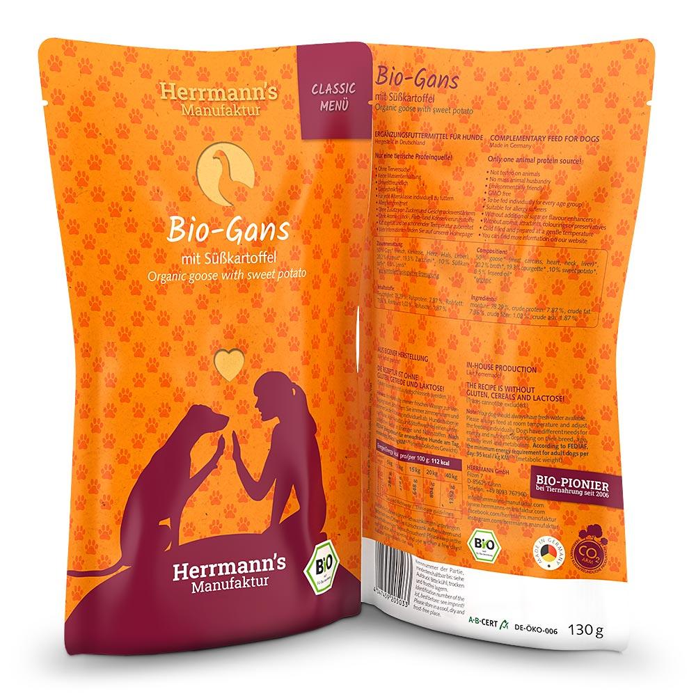 petspremium Herrmann's Bio-Gans mit Süßkartoffeln Classic Nassfutter 12 x 130 g Discount Store für neue Produkte
