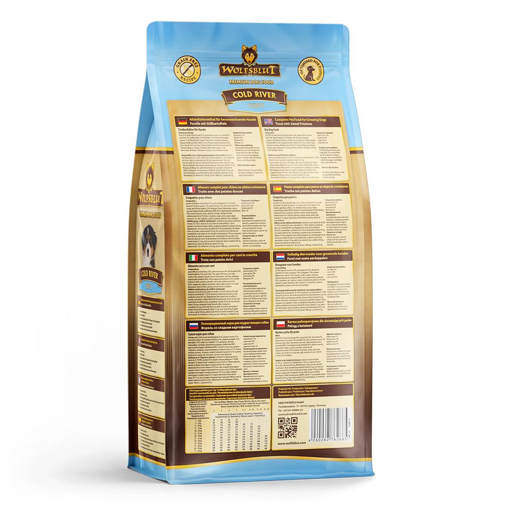 petspremium Wolfsblut Cold River - Forelle und Süßkartoffel Puppy Trockenfutter 2 kg Riesige Rabatte