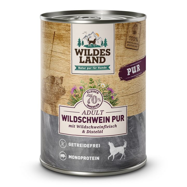 petspremium Wildes Land Wildschwein mit Distelöl PUR Adult Nassfutter 6 x 400 g Black Friday Preise