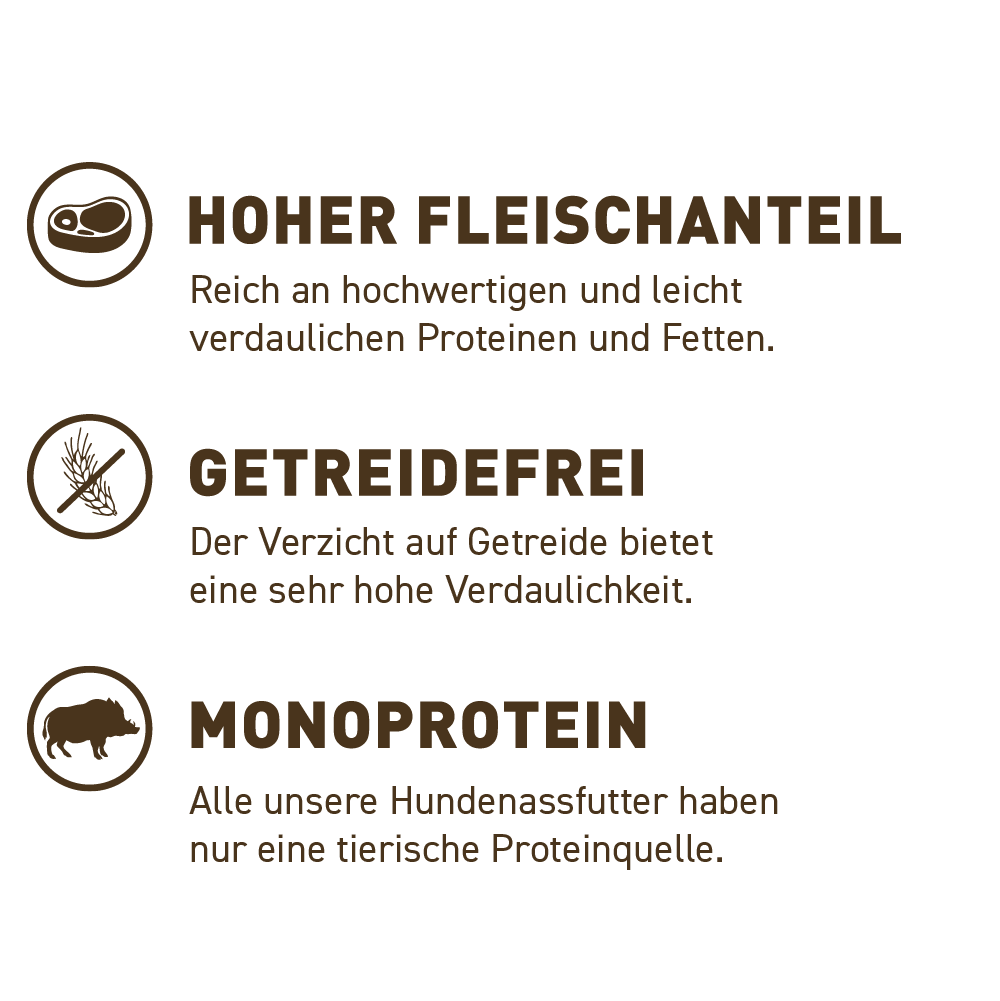 petspremium Wildes Land Wildschwein mit Distelöl PUR Adult Nassfutter 6 x 400 g Black Friday Preise