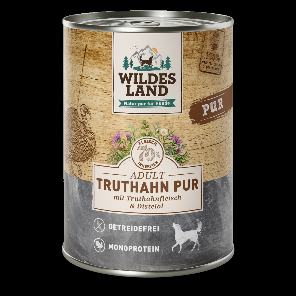 petspremium Wildes Land Truthahn mit Distelöl PUR Adult Nassfutter 6 x 400 g Online
