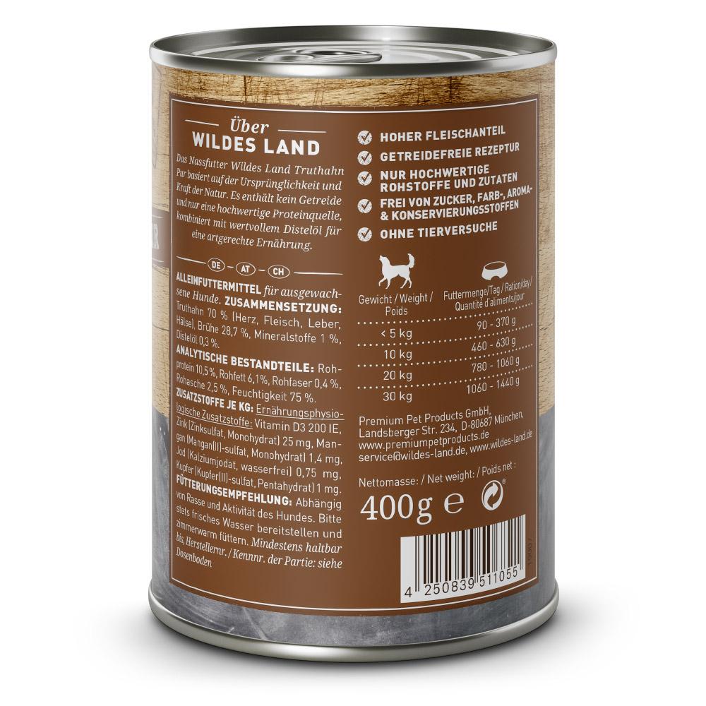 petspremium Wildes Land Truthahn mit Distelöl PUR Adult Nassfutter 6 x 400 g Online