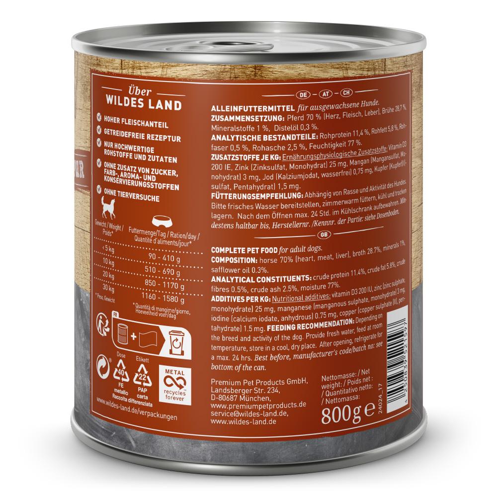 petspremium Wildes Land Pferd mit Distelöl 6 x 800 g Verkauf