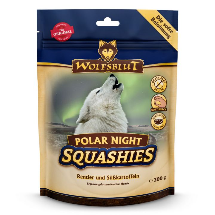 petspremium Wolfsblut Polar Night - Frisches Rentier und Süßkartoffel Squashies Snack 6 x 300 g