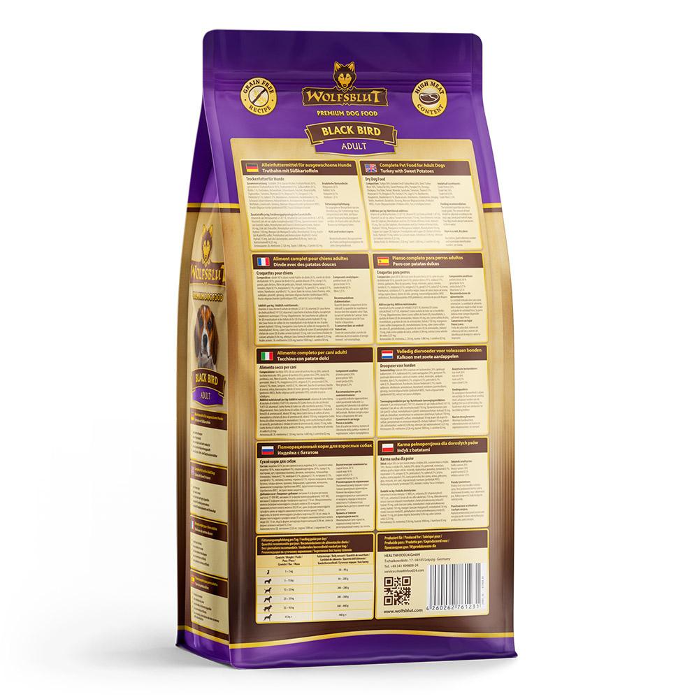 petspremium Wolfsblut Black Bird - Truthahn und Süßkartoffel Adult Trockenfutter 2 kg Versandkostenfrei