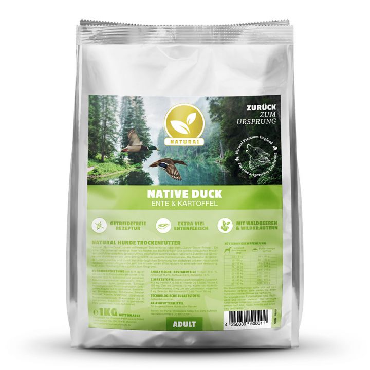 petspremium Natural Native Duck Trockenfutter 1 kg