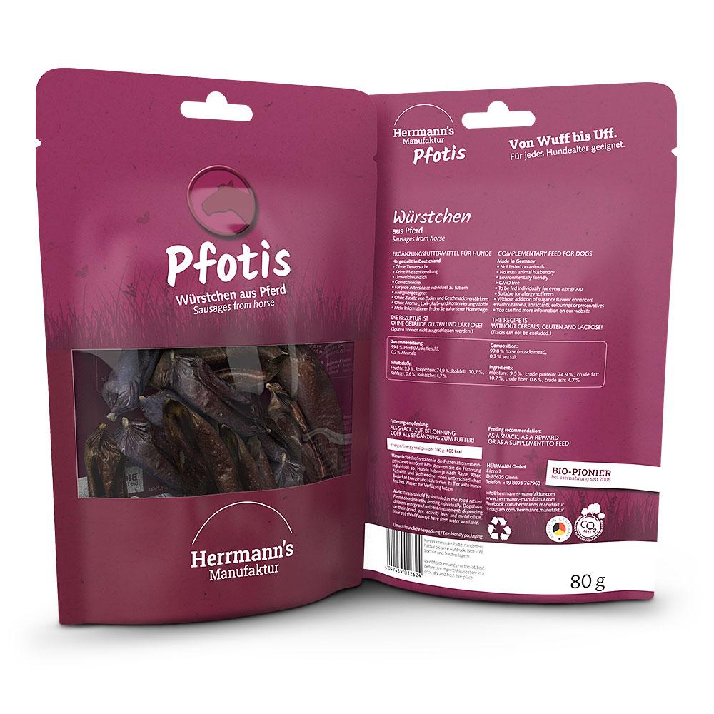 petspremium Herrmann's Pferdewürstchen Pfotis Snack 80 g Saisonale Angebote