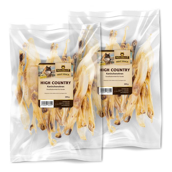 petspremium Wolfsblut High Country Kaninchenohren Kauartikel Snack 2 x 200 g Räumungsverkauf