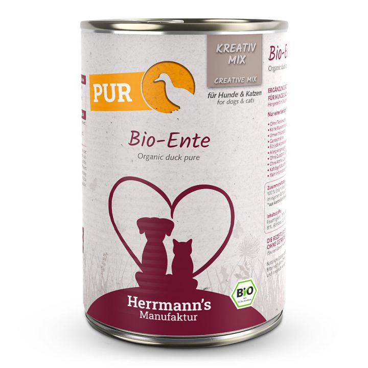 petspremium Herrmann's Kreativ-Mix Bio Ente Reinfleisch 6 x 400 g