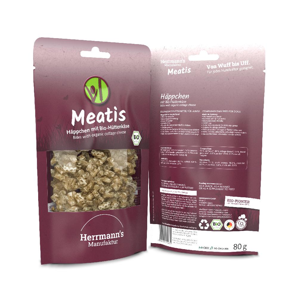 petspremium Herrmann's Bio Hüttenkäse Meatis Snack 80 g Bis zu 65% Rabatt