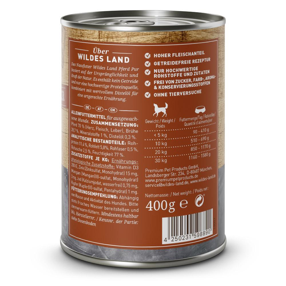 petspremium Wildes Land Pferd mit Distelöl PUR Adult Nassfutter 6 x 400 g Discount Store für neue Produkte