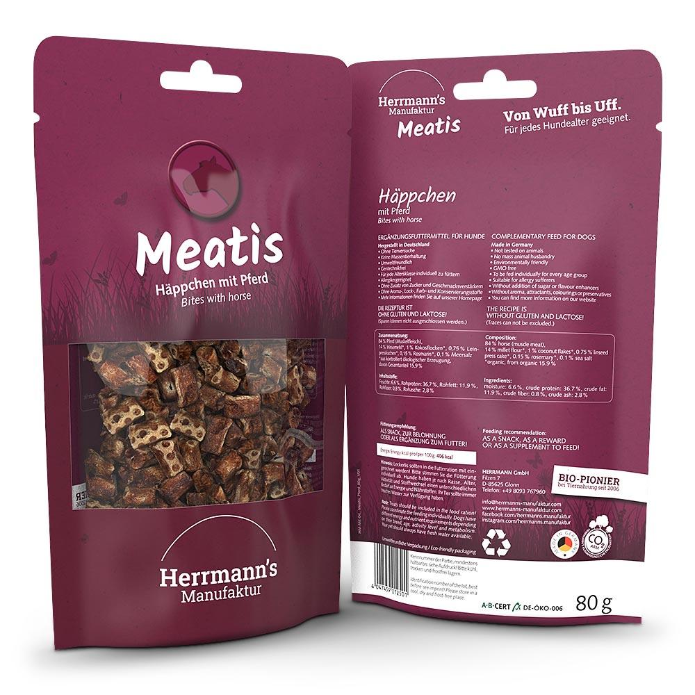 petspremium Herrmann's Pferd mit Hirse Meatis Snack 80 g Rabatte dieses Monats