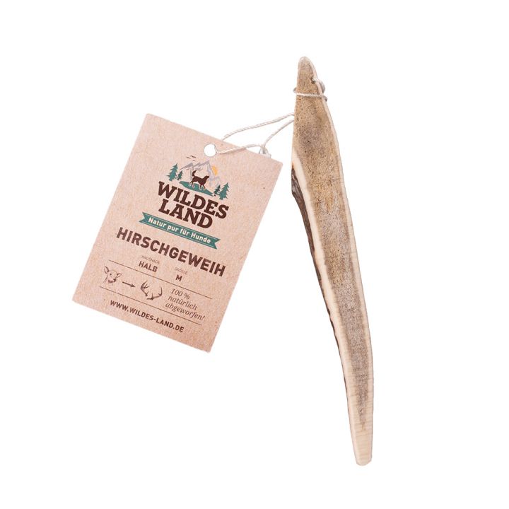 petspremium Wildes Land Hirschgeweih Halb Geweihsnack Snack M