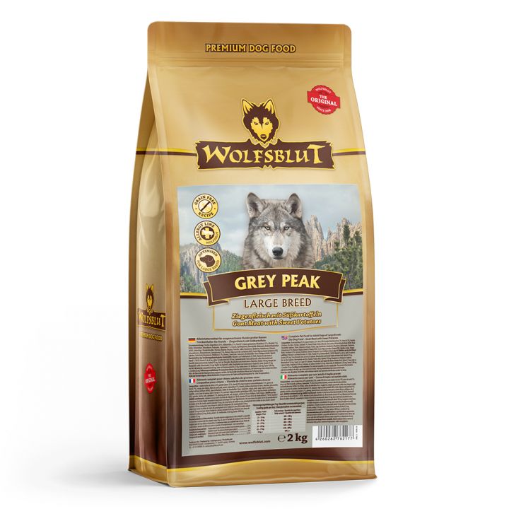 petspremium Wolfsblut Grey Peak - Ziegenfleisch und Süßkartoffel Large Breed Trockenfutter 2 kg