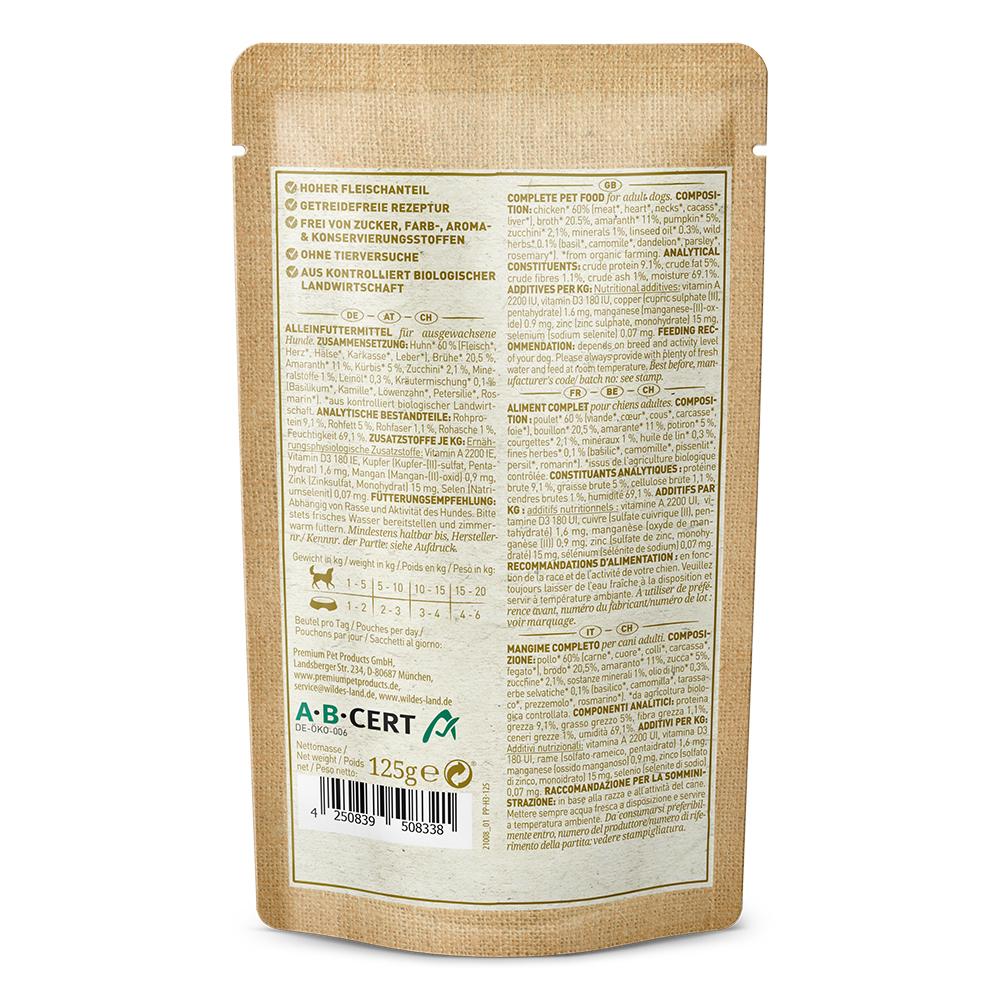 petspremium Wildes Land Huhn mit Kürbis & Zucchini BIO Adult Nassfutter 10 x 125 g Hotsell