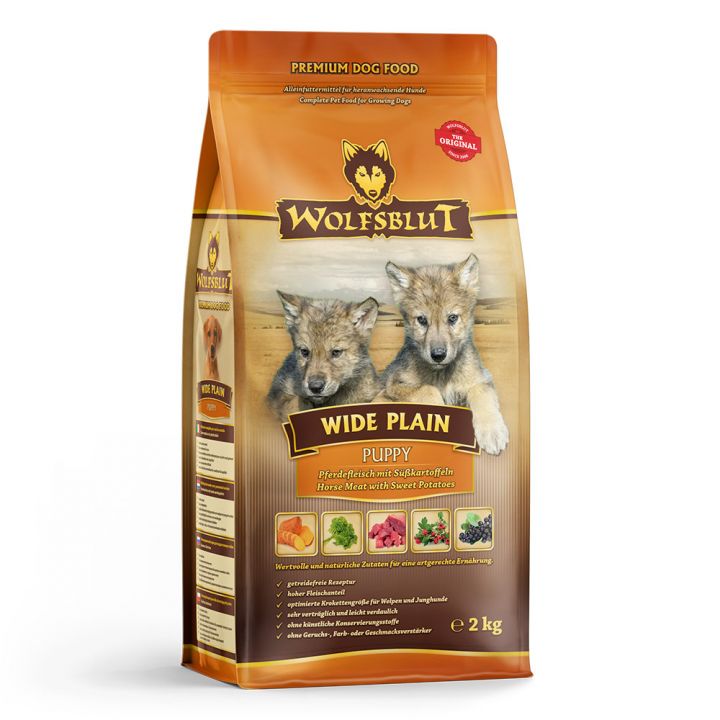 petspremium Wolfsblut Wide Plain - Pferdefleisch und Süßkartoffel Puppy Trockenfutter 2 kg Günstig kaufen