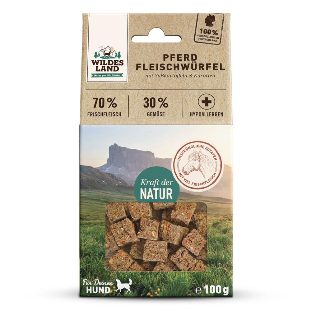 petspremium Wildes Land Pferd Fleischwürfel Snack 100 g Flash Sale