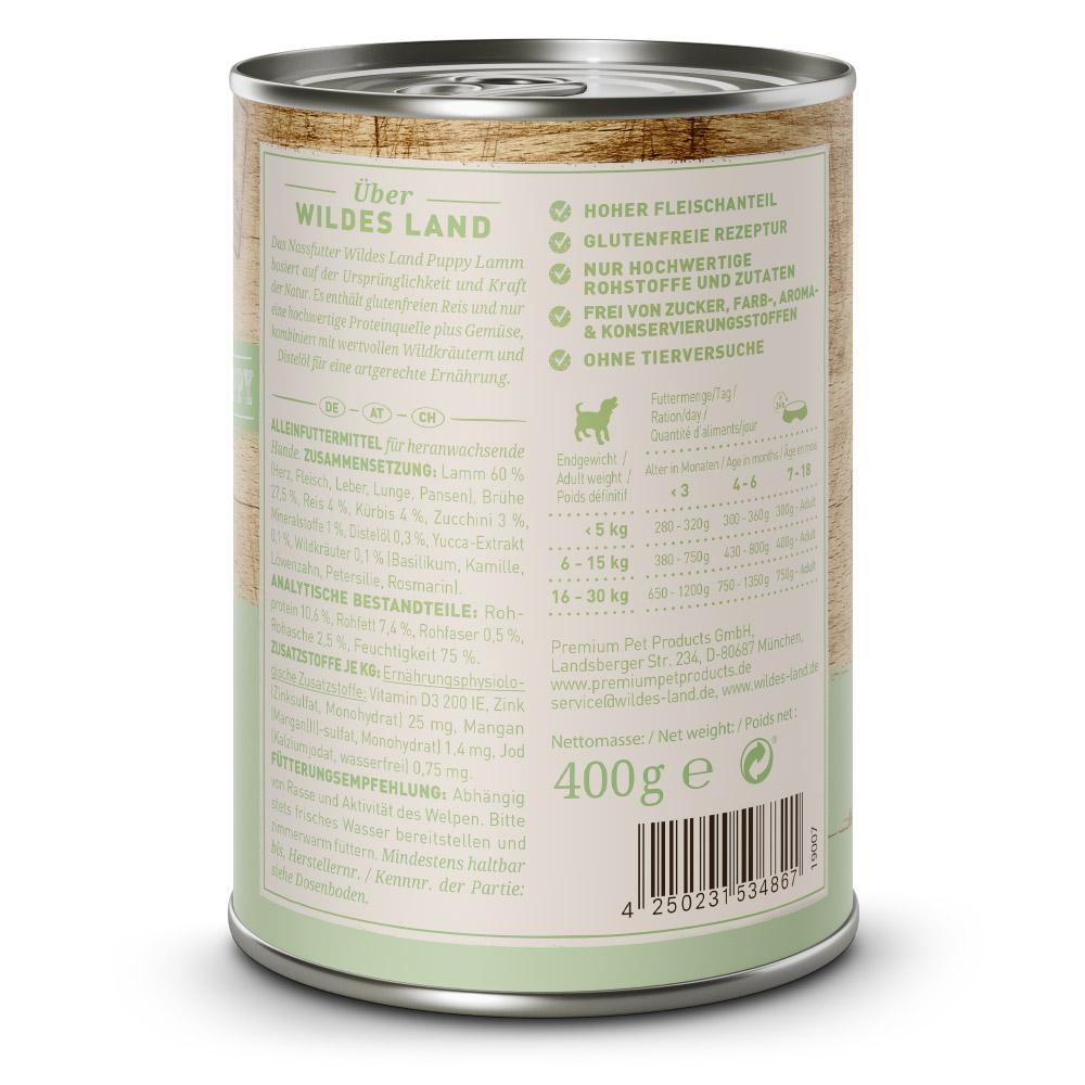 petspremium Wildes Land Lamm mit Reis Kürbis und Wildkräutern Classic Puppy Nassfutter 6 x 400 g Online Shopping