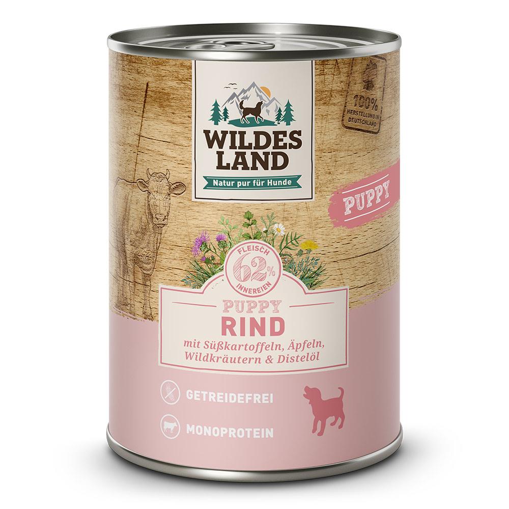 petspremium Wildes Land Rind mit Süßkartoffel Apfel und Wildkräutern Classic Puppy Nassfutter 6 x 400 g Saisonschlussverkauf