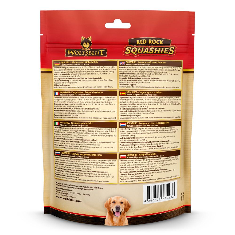 petspremium Wolfsblut Red Rock - Kängurufleisch und Süßkartoffel Squashies Snack 300 g Lagerräumung